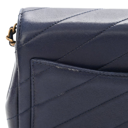 Chanel Lambskin Chevron Mini Coco Envelope Flap Navy 10 of 13