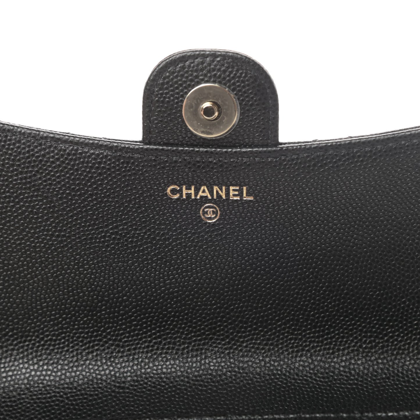 Caviar Quilted Flap Phone Holder With Chain Black