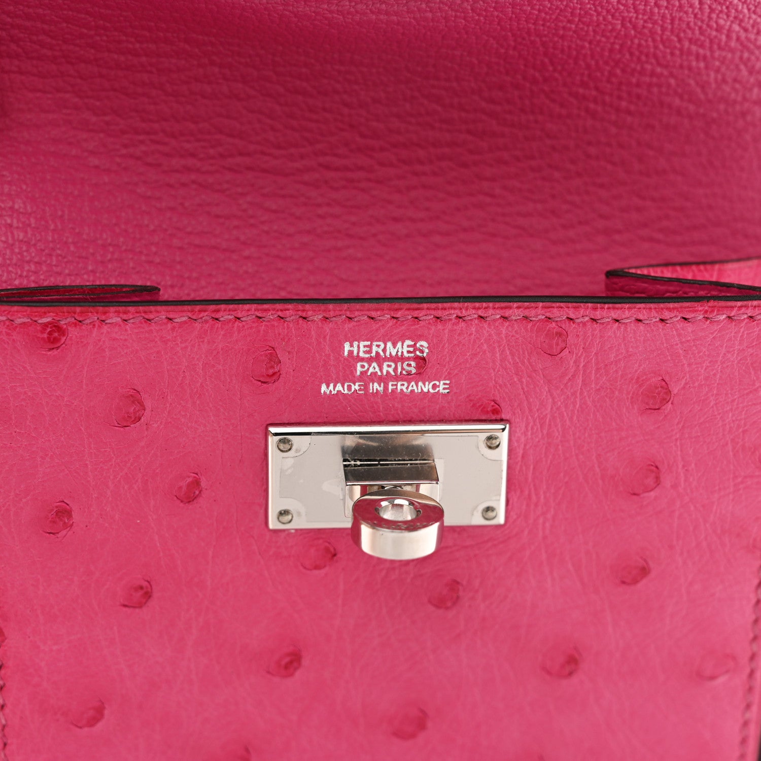 Hermes Ostrich Kelly Pocket Compact Wallet Rose Tyrien 6 of 8