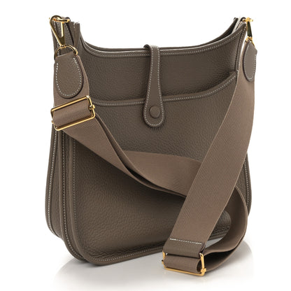 Hermes Taurillon Clemence Evelyne III PM Etoupe 3 of 8