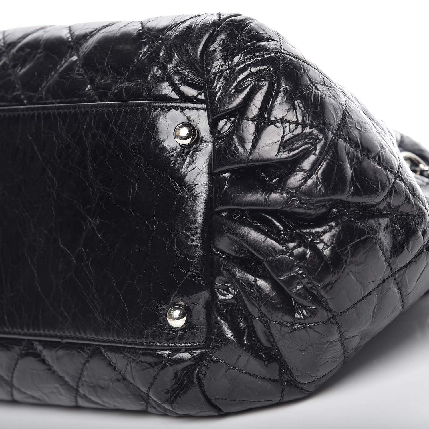Chanel Glazed Calfskin Quilted Tweed Small Portobello Tote Black 6 of 10