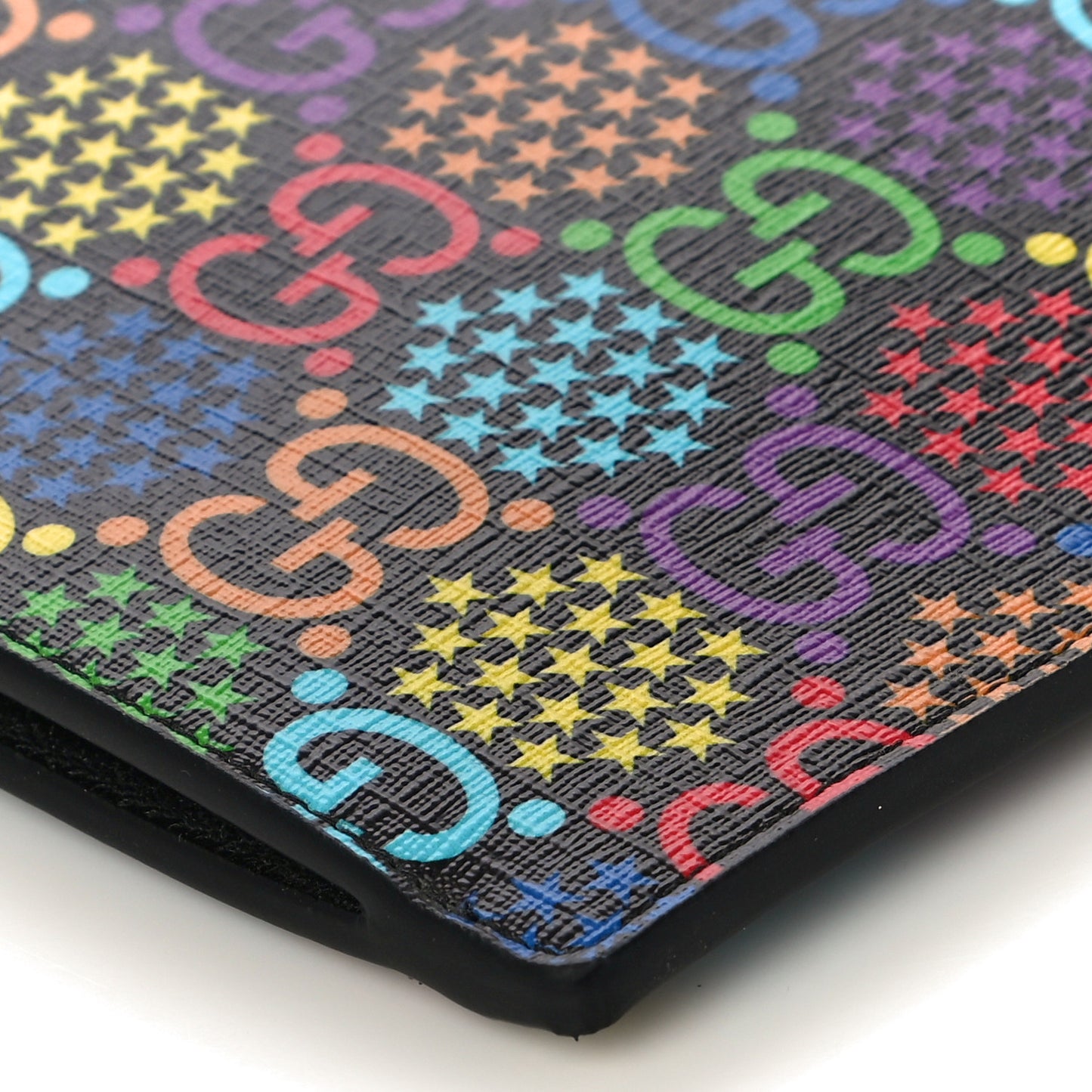 GG Supreme Monogram Psychedelic Zip Wristlet Pouch Black Multicolor