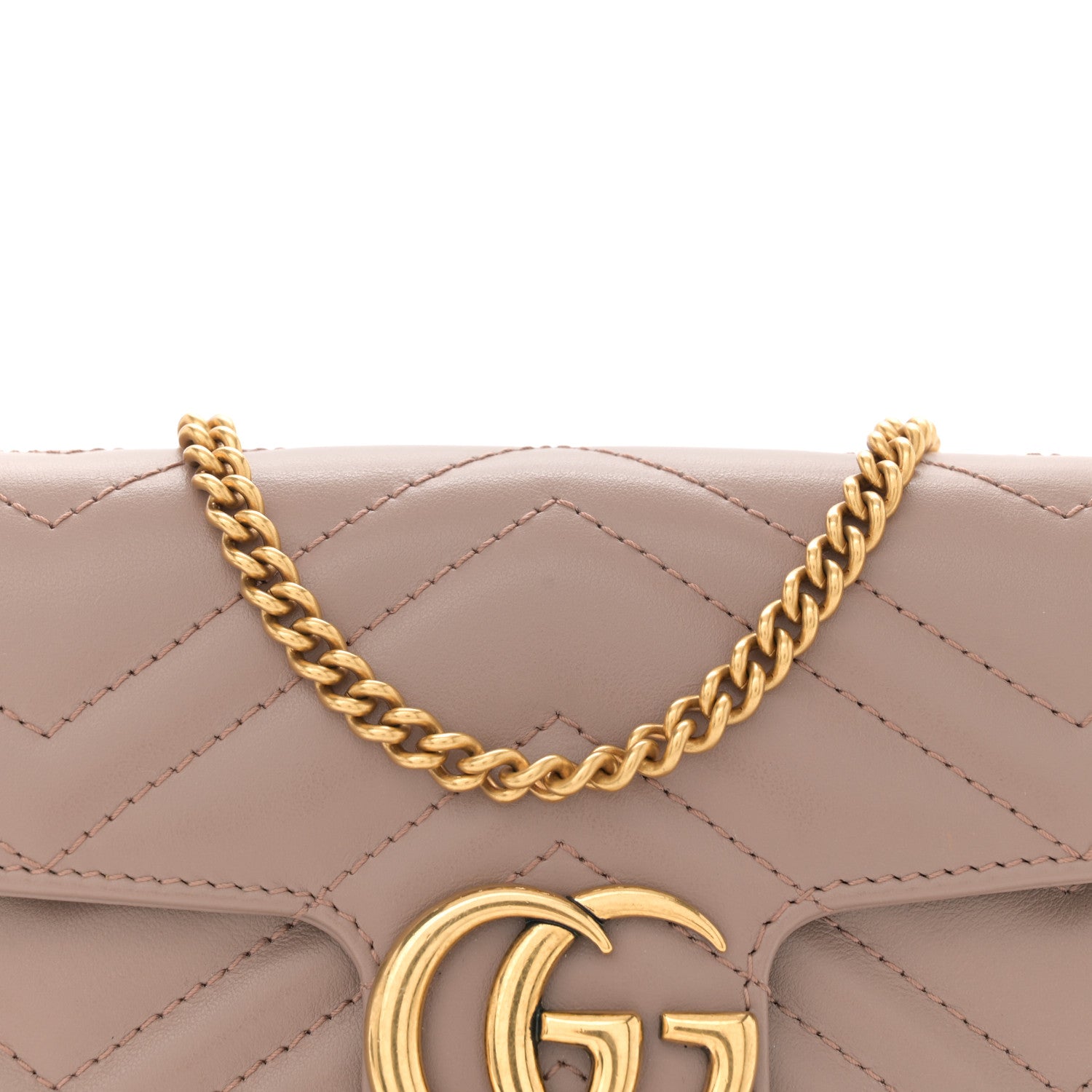 Gucci Calfskin Matelasse Super Mini GG Marmont Shoulder Bag Porcelain Rose 8 of 13