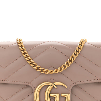 Gucci Calfskin Matelasse Super Mini GG Marmont Shoulder Bag Porcelain Rose 8 of 13