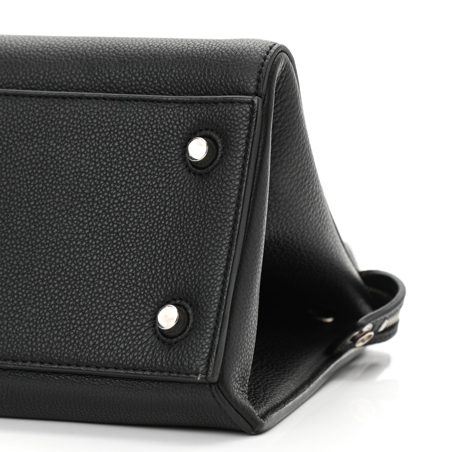 Supple Calfskin Medium Edge Shoulder Bag Black