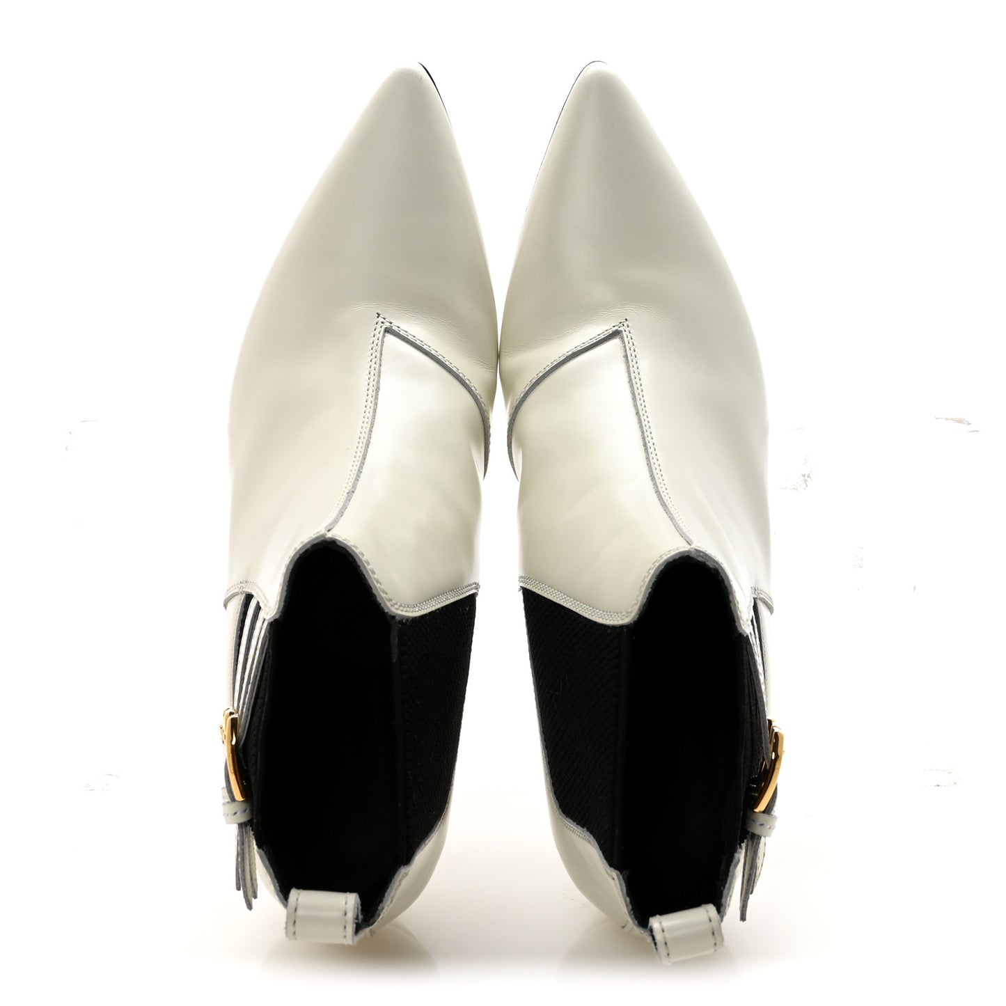 Cordovan Lux Ankle Booties 37.5 Dusty White Black