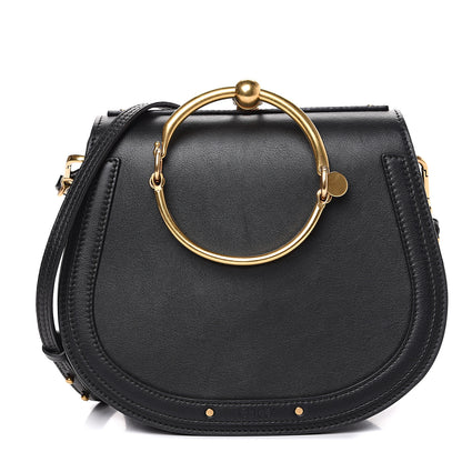 Chloe Calfskin Suede Medium Nile Bracelet Bag Black 1 of 11
