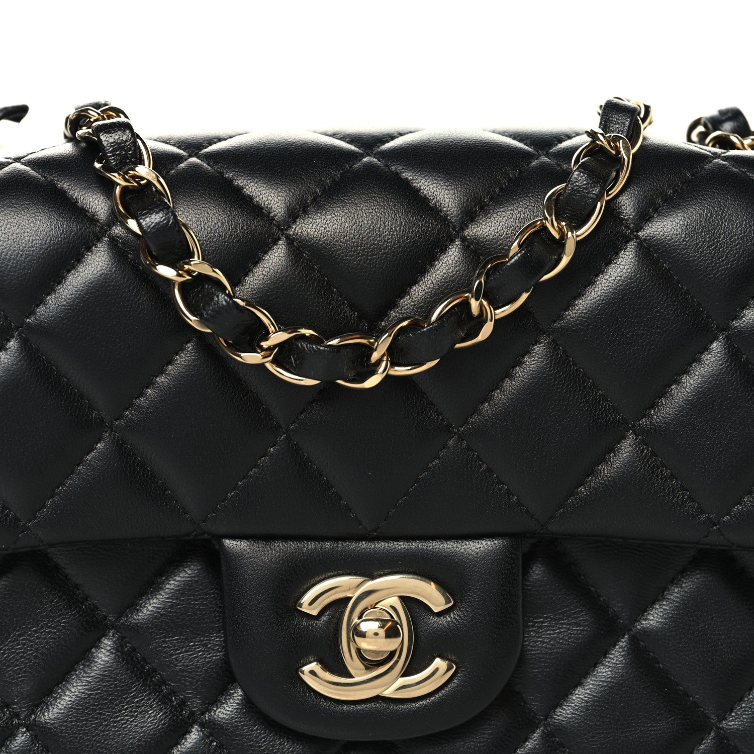 Chanel Lambskin Quilted Mini Rectangular Flap Black 8 of 11