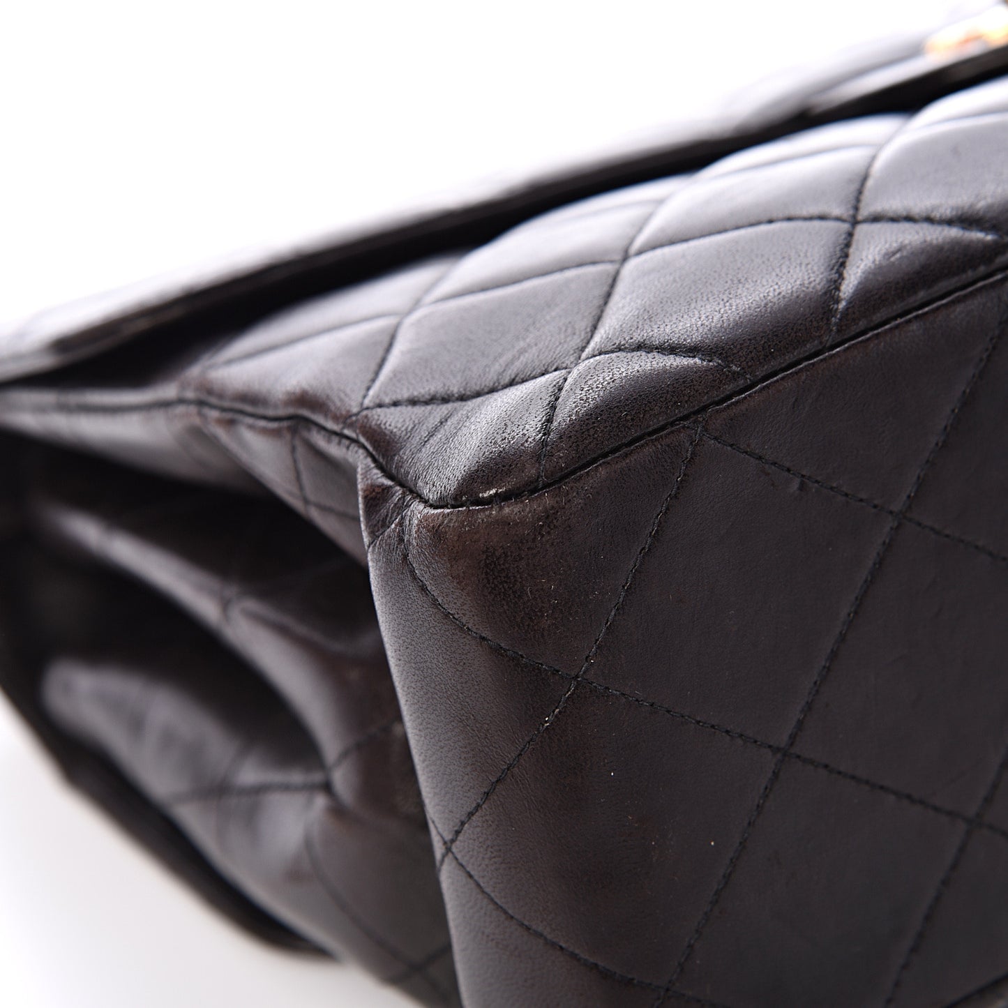 Lambskin Quilted Jumbo Double Sided Flap Black