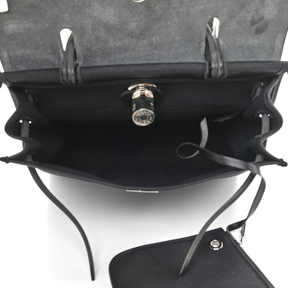 Hermes Military Toile Vache Hunter Herbag Zip PM 31 Black 6 of 11
