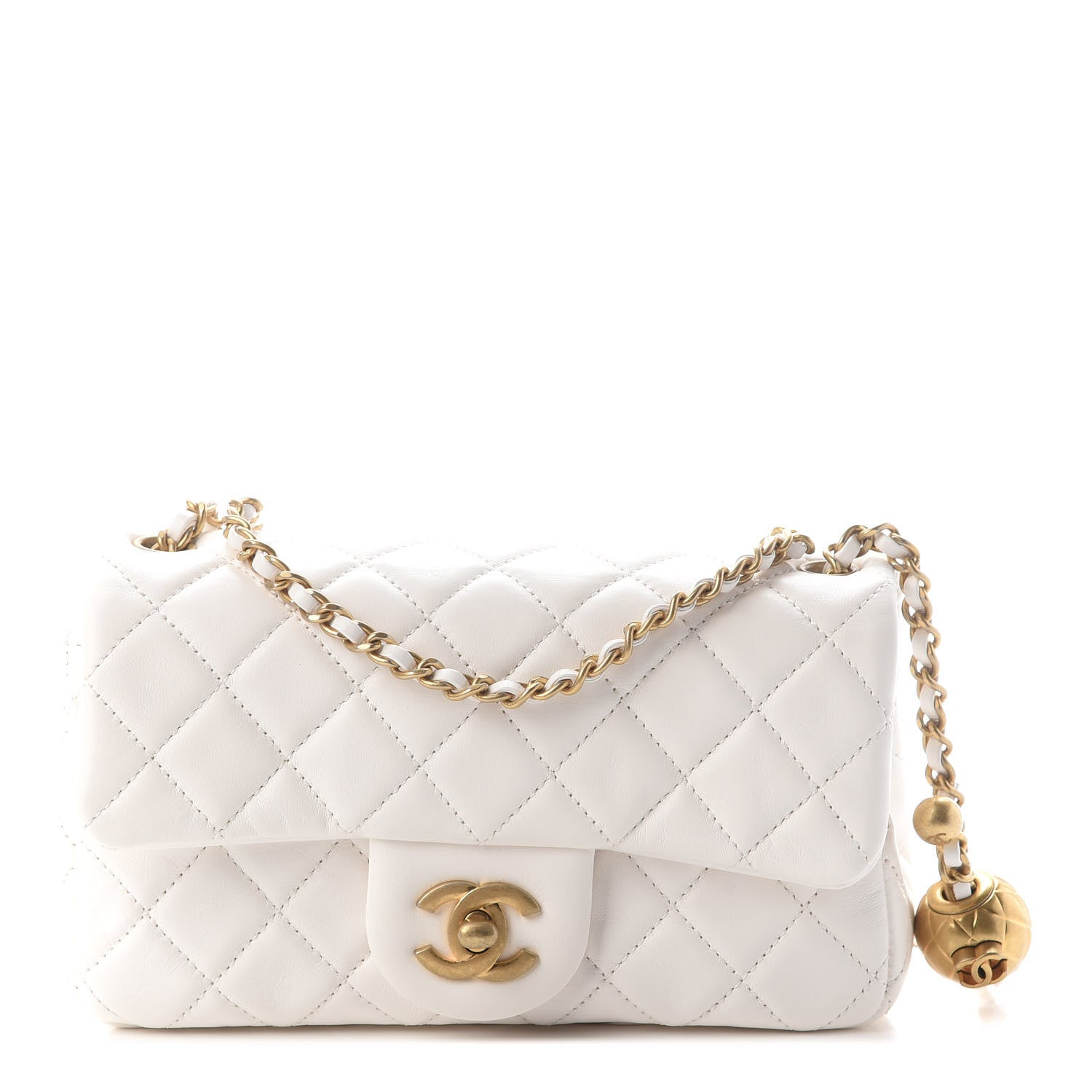 Chanel Lambskin Quilted Mini Rectangular Pearl Crush Flap White 1 of 9