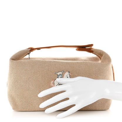 Hermes Canvas Large Bride-A-Brac Cabriole Case Biscuit 2 of 12