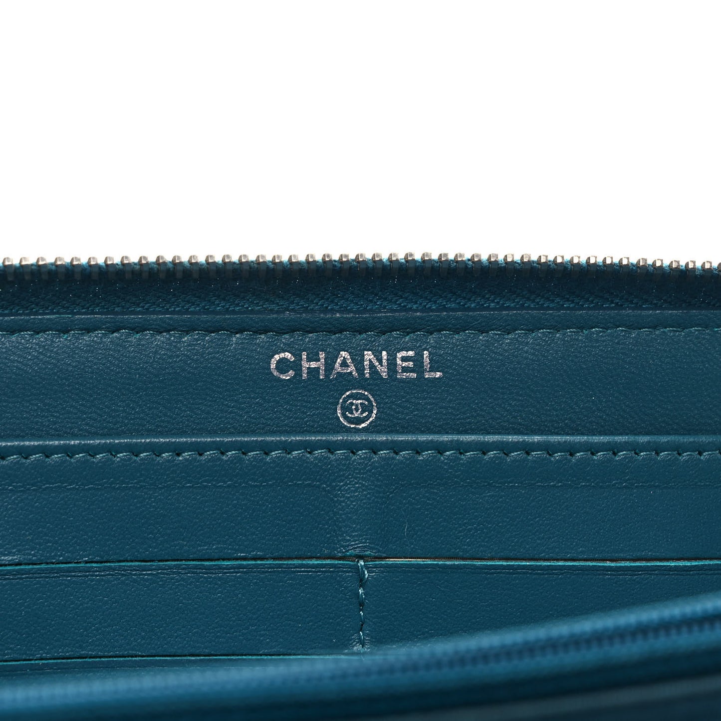 Lambskin Quilted Large Gusset Zip Around Wallet Turquoise