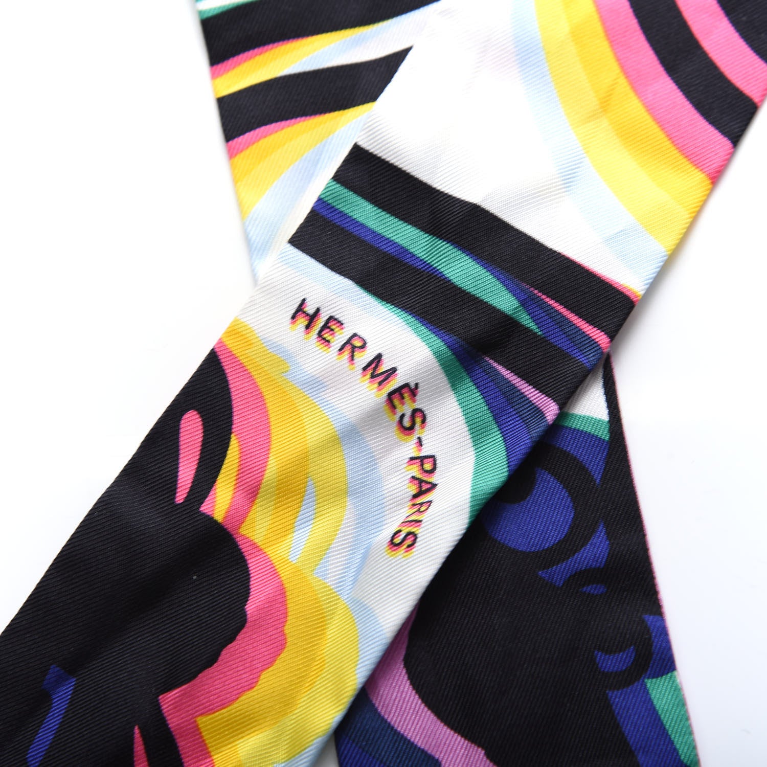 Hermes Silk Brides De Gala Shadow Twilly Black Jaune Multicolor 3 of 4