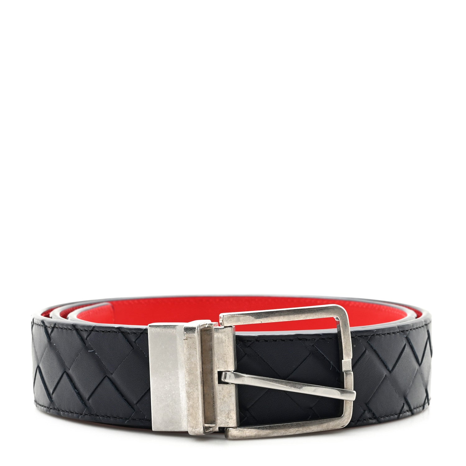 Bottega Veneta Nappa Intrecciato Belt 95 38 Navy Blue 1 of 5