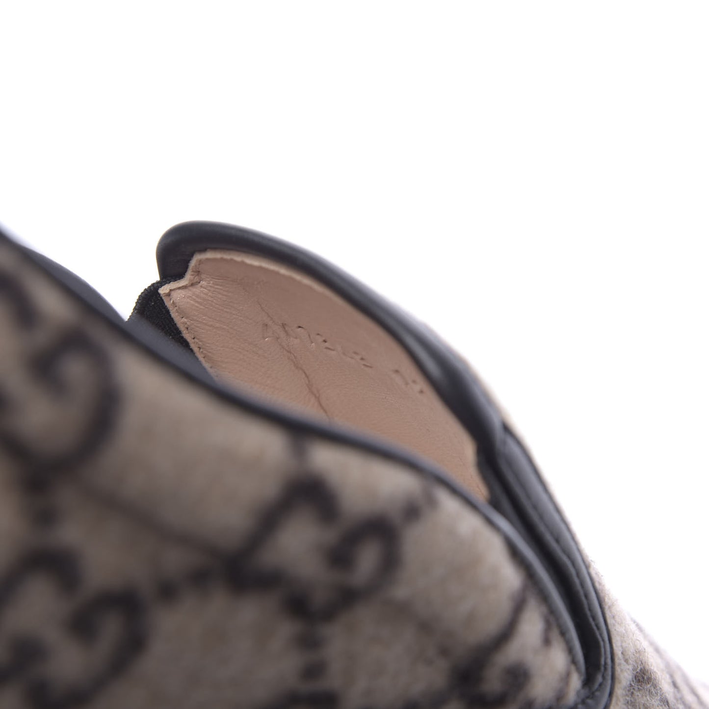 Covered Wool GG Monogram Mens Dublin Slip On Sneakers 12 Beige Ebony Black