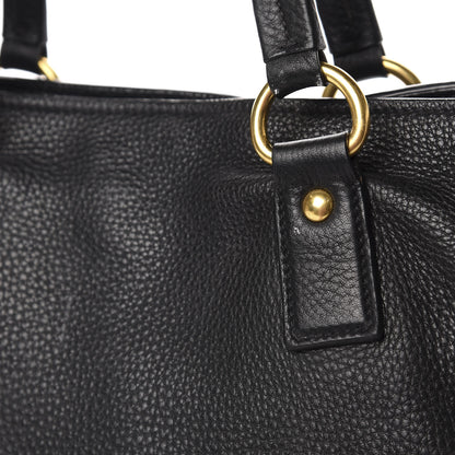 Prada Vitello Daino Side Zip Tote Black 14 of 15