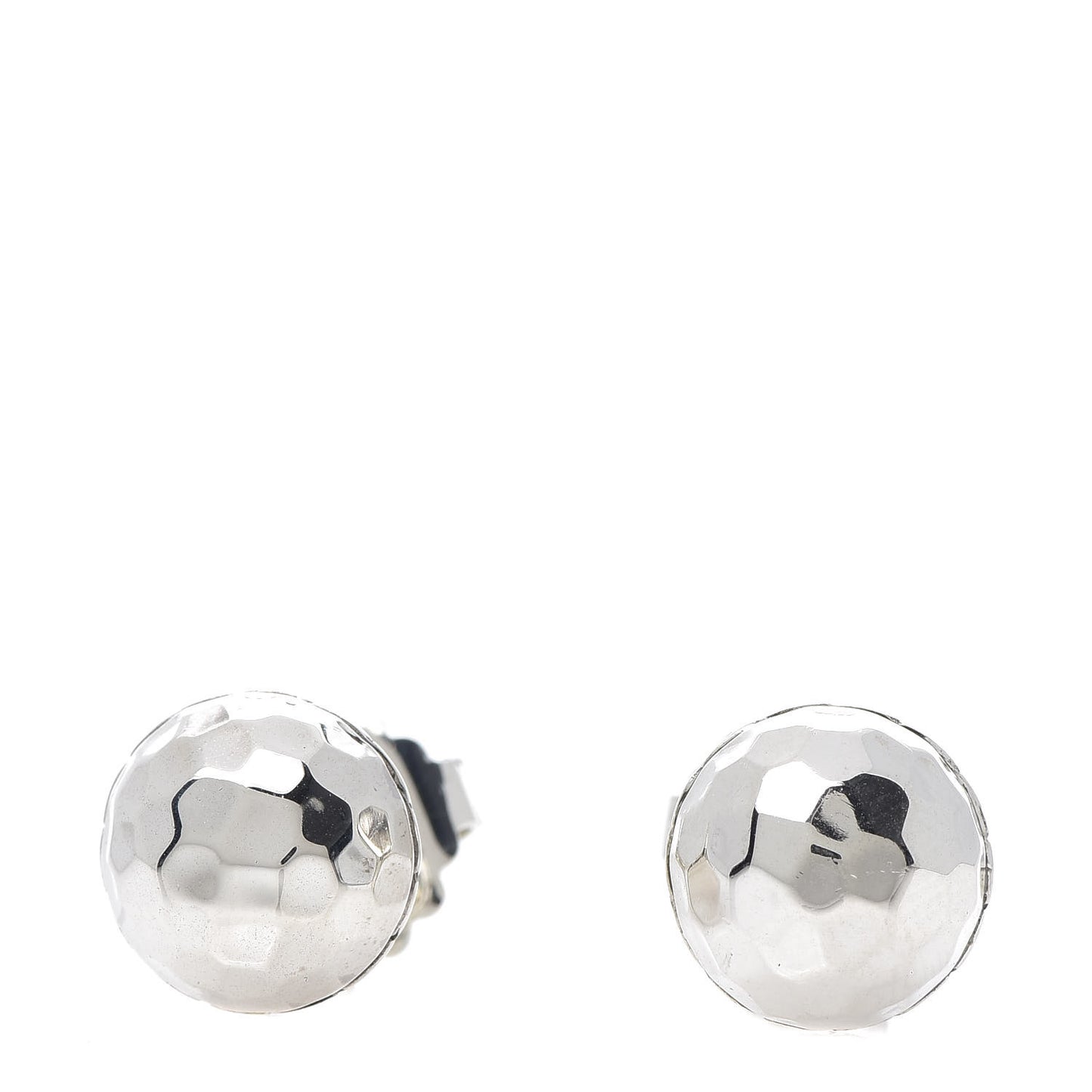Sterling Silver Classic Chain Hammered Stud Earrings