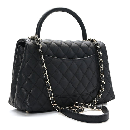 Chanel Caviar Quilted Small Coco Handle Flap Black 3 of 10