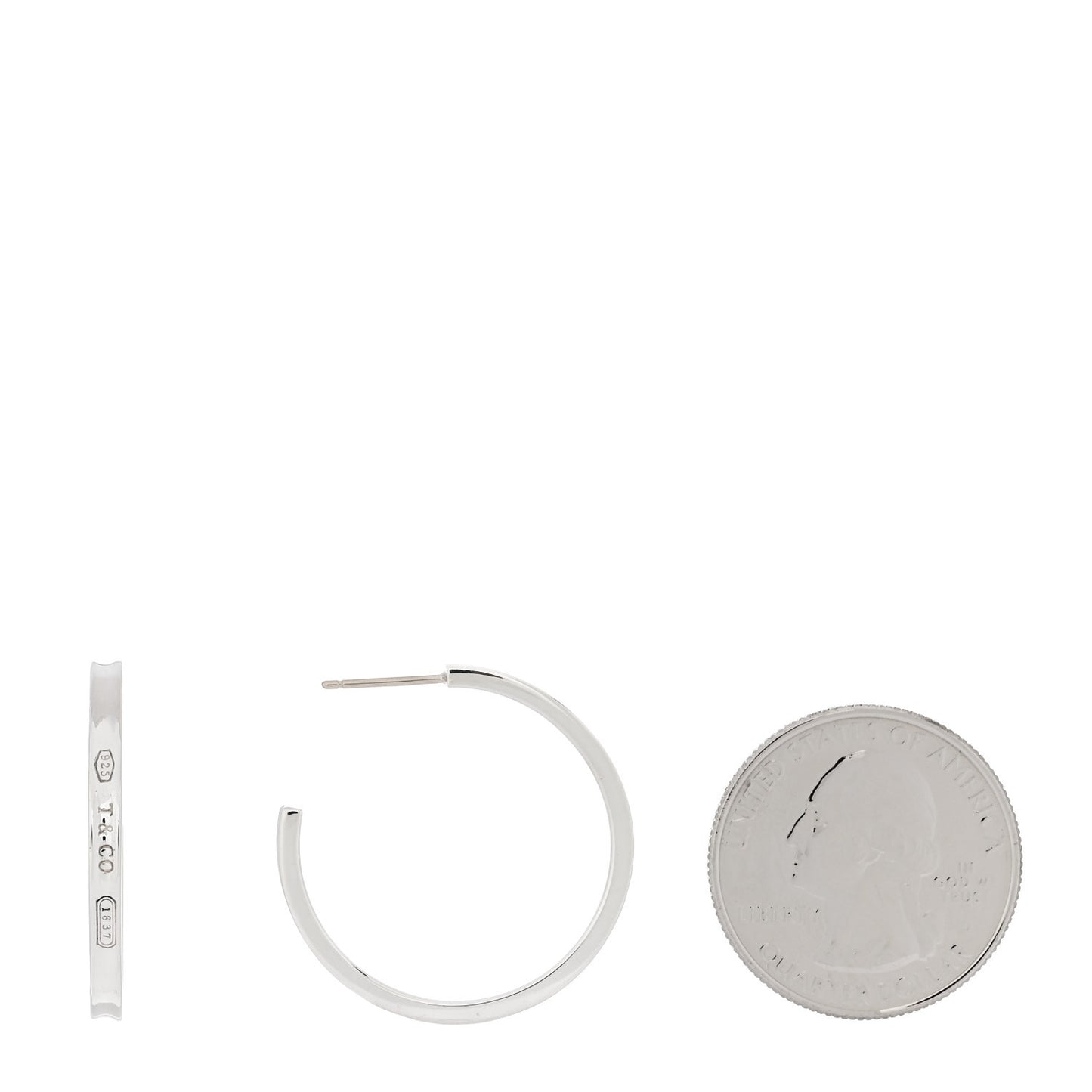Sterling Silver 1837 Medium Narrow Hoop Earrings