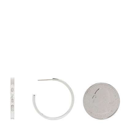 Tiffany Sterling Silver 1837 Medium Narrow Hoop Earrings 2 of 4