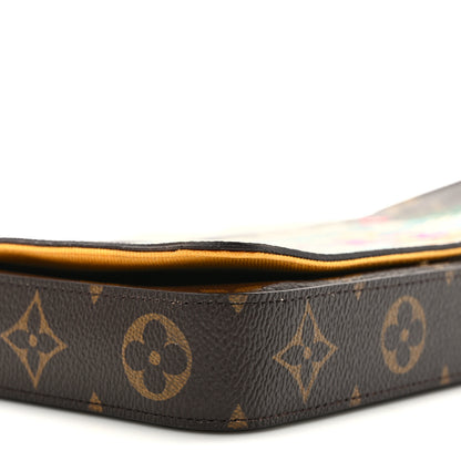 Louis Vuitton Monogram 2022 Christmas Animation New York Soho Pochette Felicie Chain Wallet Yellow 8 of 9