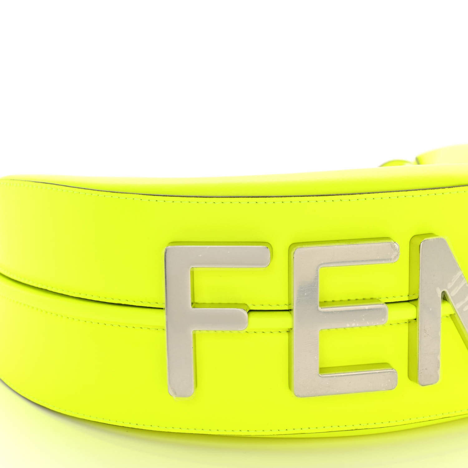 Fendi Vitello Grace Matte Small Fendigraphy Hobo Bag Neon Yellow 9 of 10