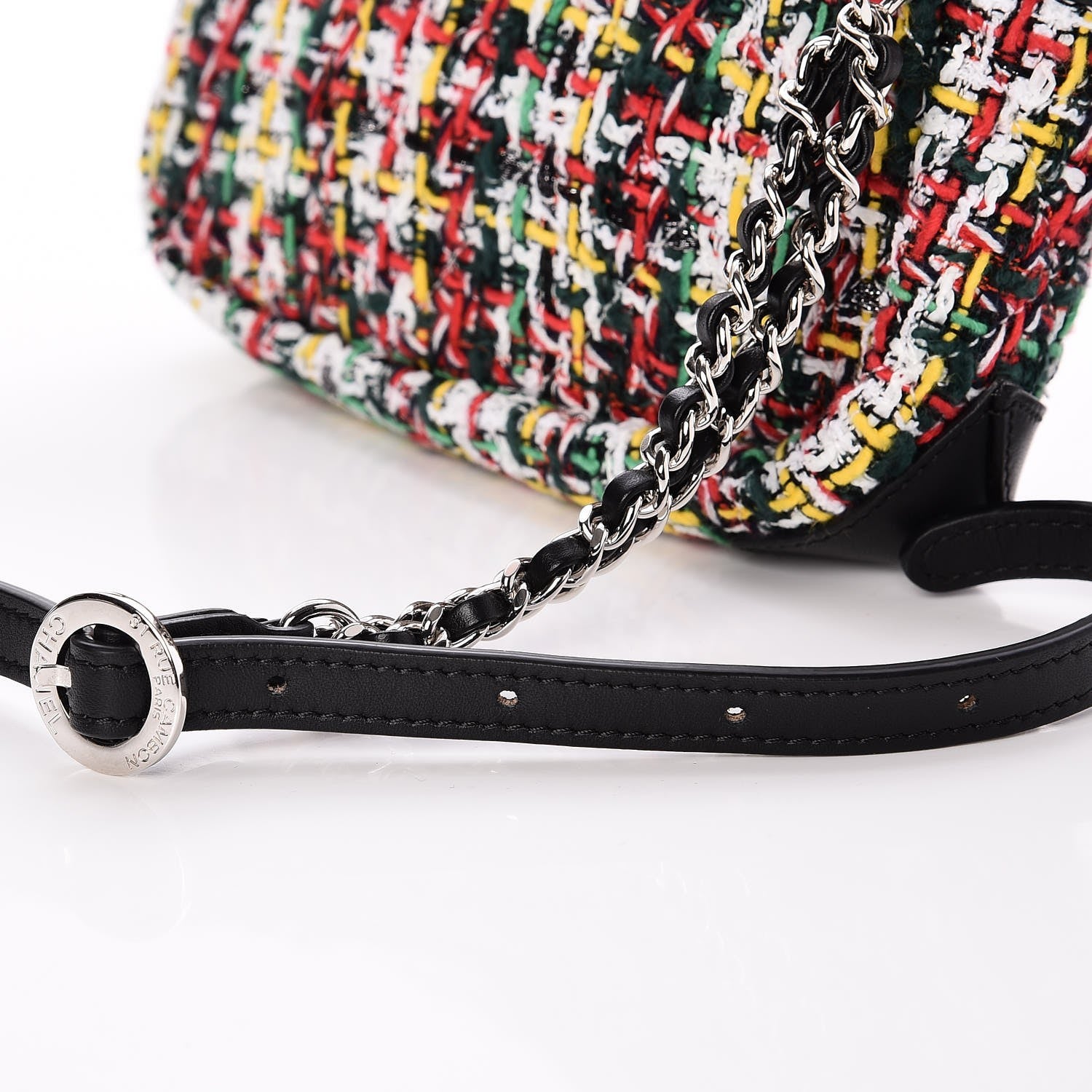 Chanel Tweed Calfskin Waist Bag Black Multicolor 9 of 10