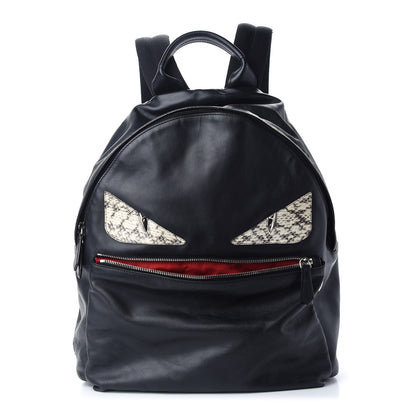 Fendi Vitello Century Elaphe Monster Eyes Backpack Black Roccia 1 of 8