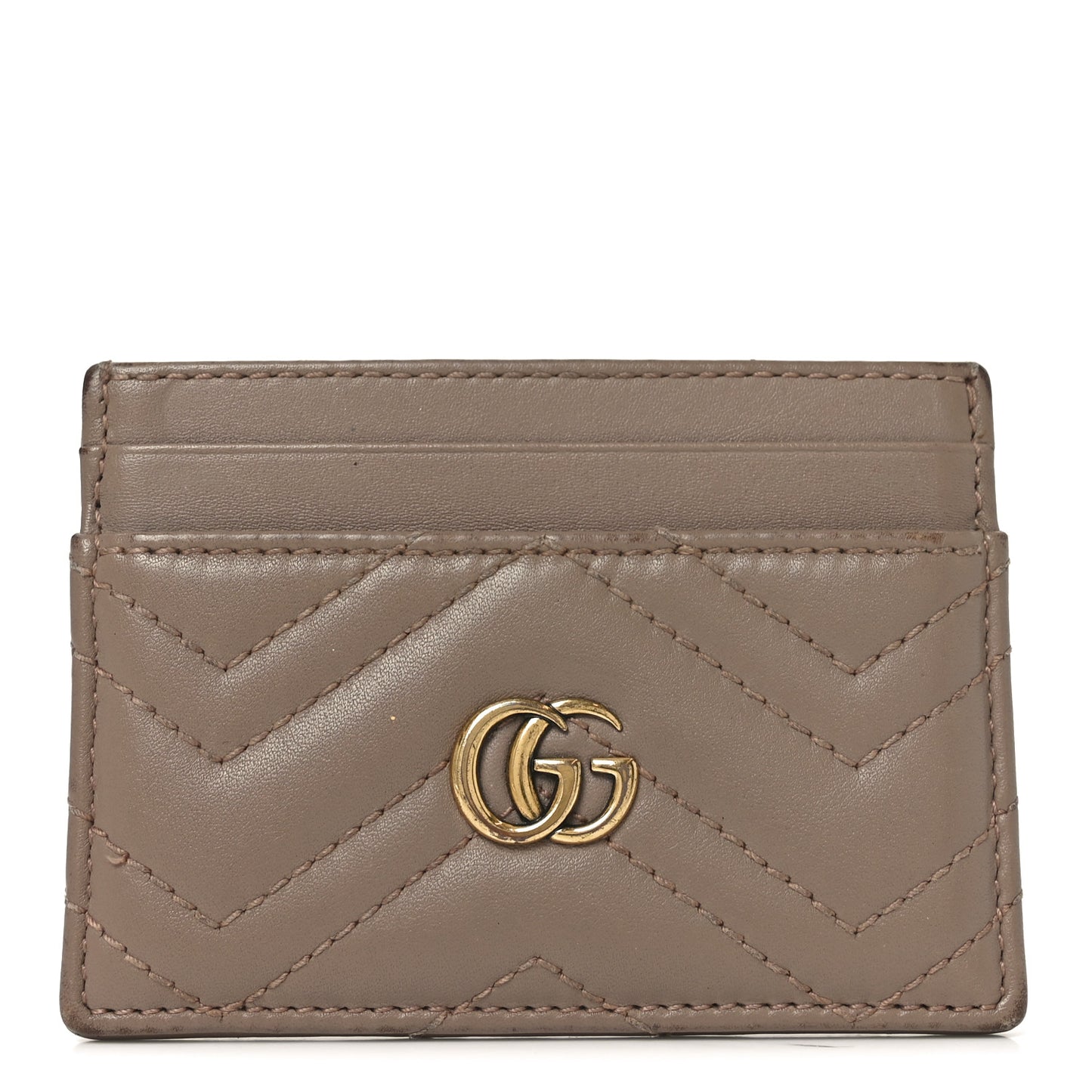 Calfskin Matelasse GG Marmont Card Holder Porcelain Rose
