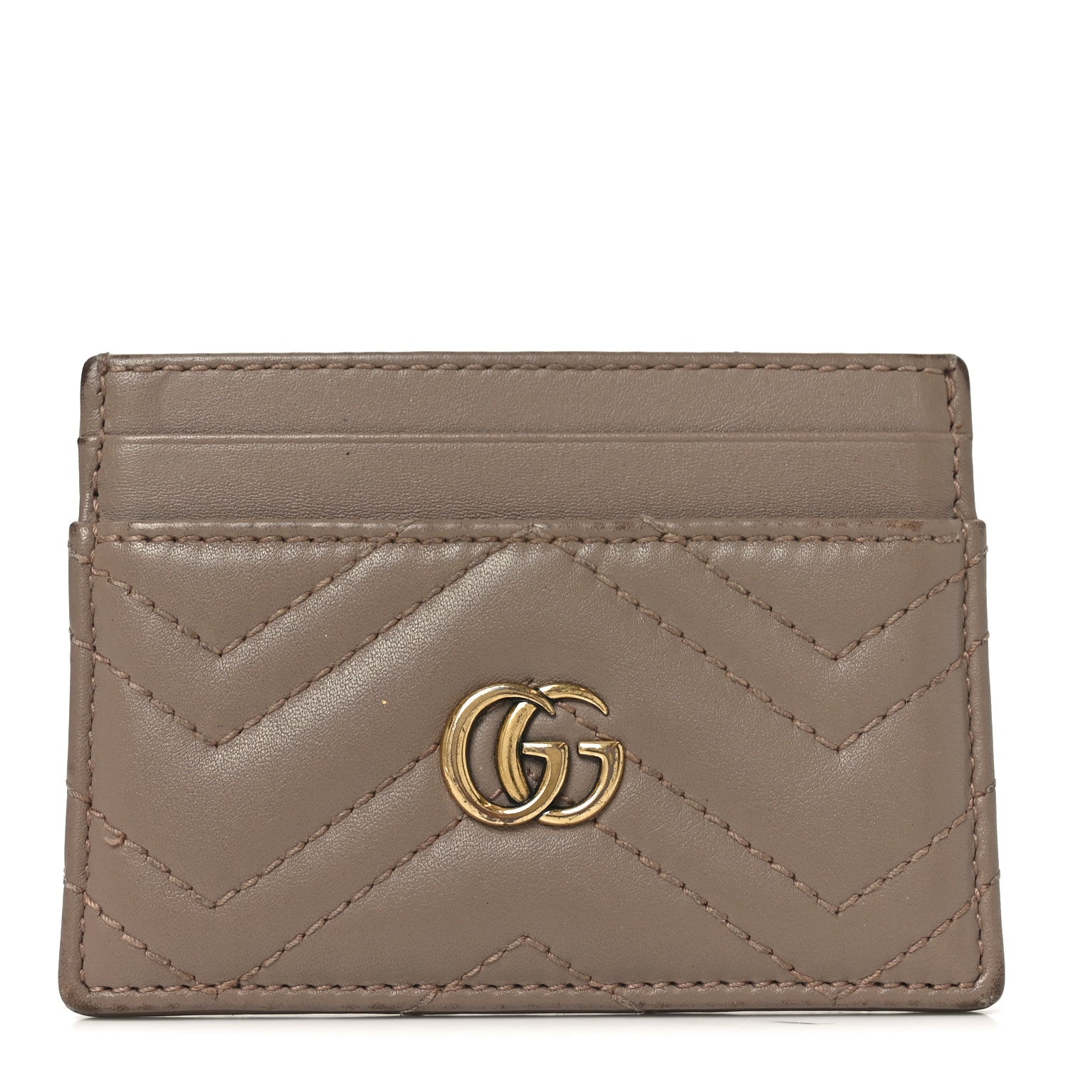 Gucci Calfskin Matelasse GG Marmont Card Holder Porcelain Rose 1 of 6