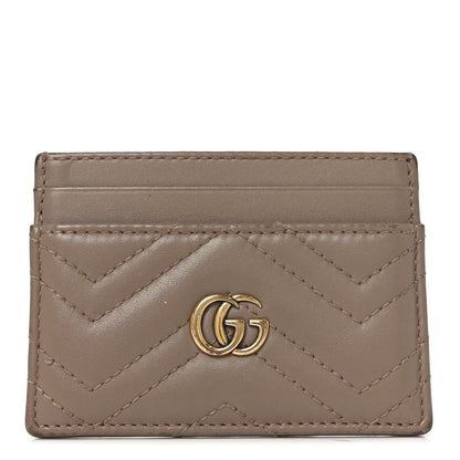 Gucci Calfskin Matelasse GG Marmont Card Holder Porcelain Rose 1 of 6