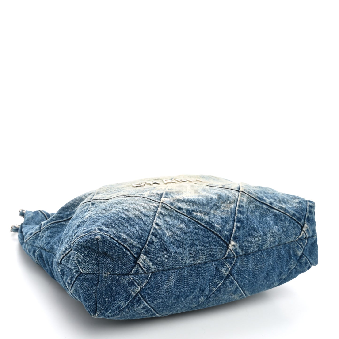 Denim Quilted Small Chanel 22 Blue