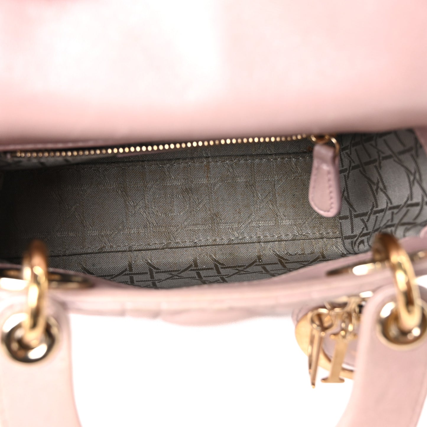 Metallic Lambskin Cannage Mini Lady Dior Lotus