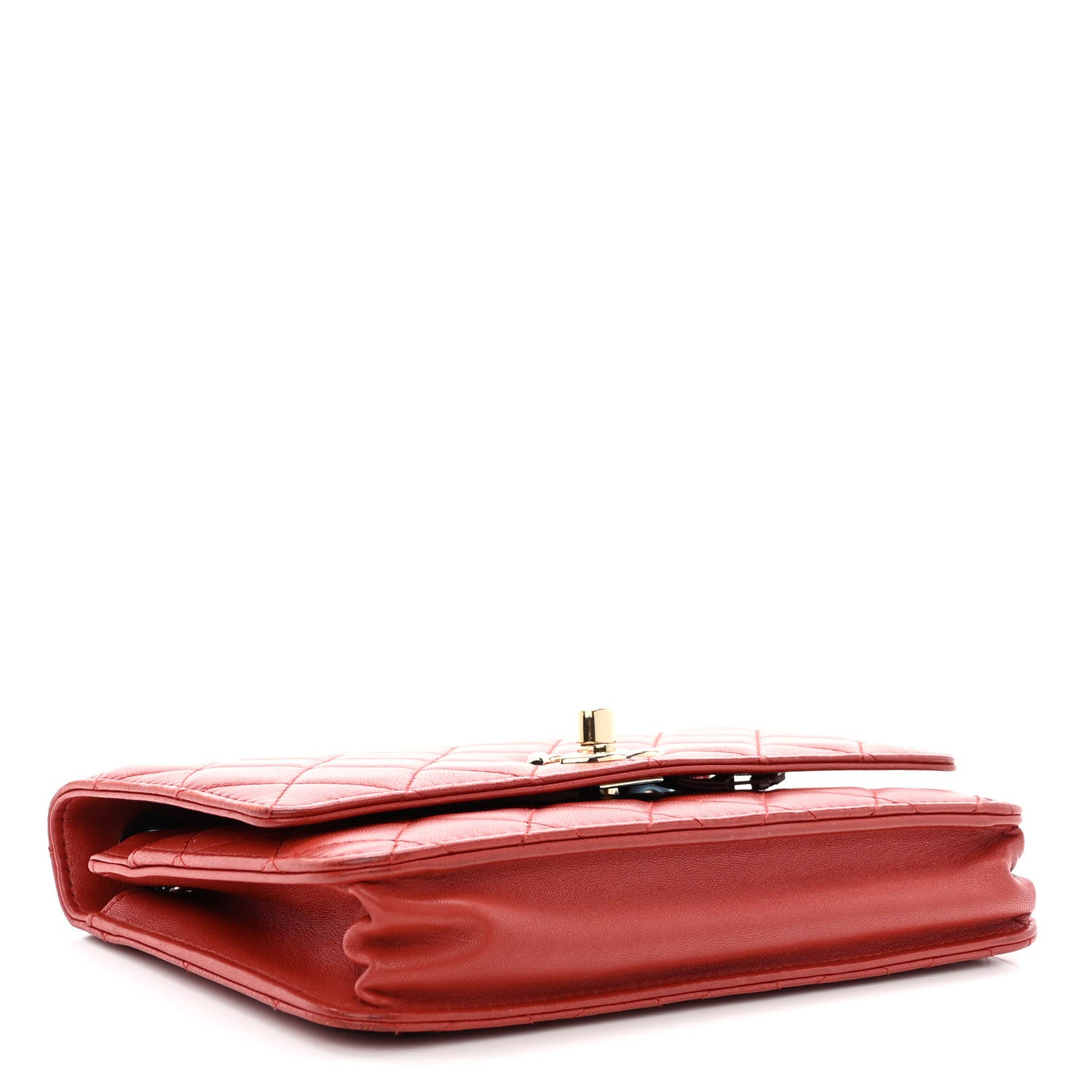 Chanel Lambskin Quilted Trendy CC Wallet On Chain WOC Red 5 of 15