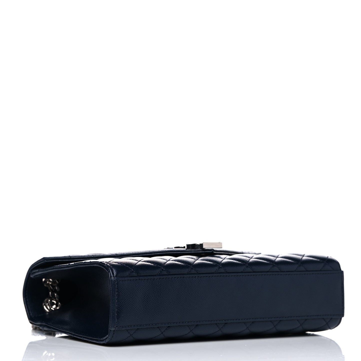 Grain De Poudre Textured Mixed Matelasse Triquilt Medium Monogram Satchel Deep Marine