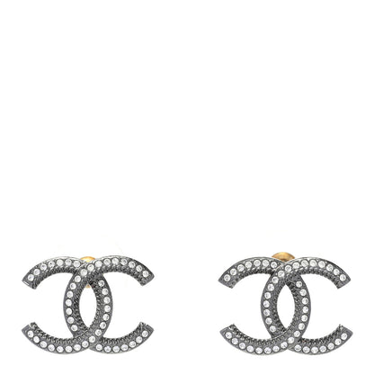 Chanel Ruthenium Crystal CC Earrings 1 of 5