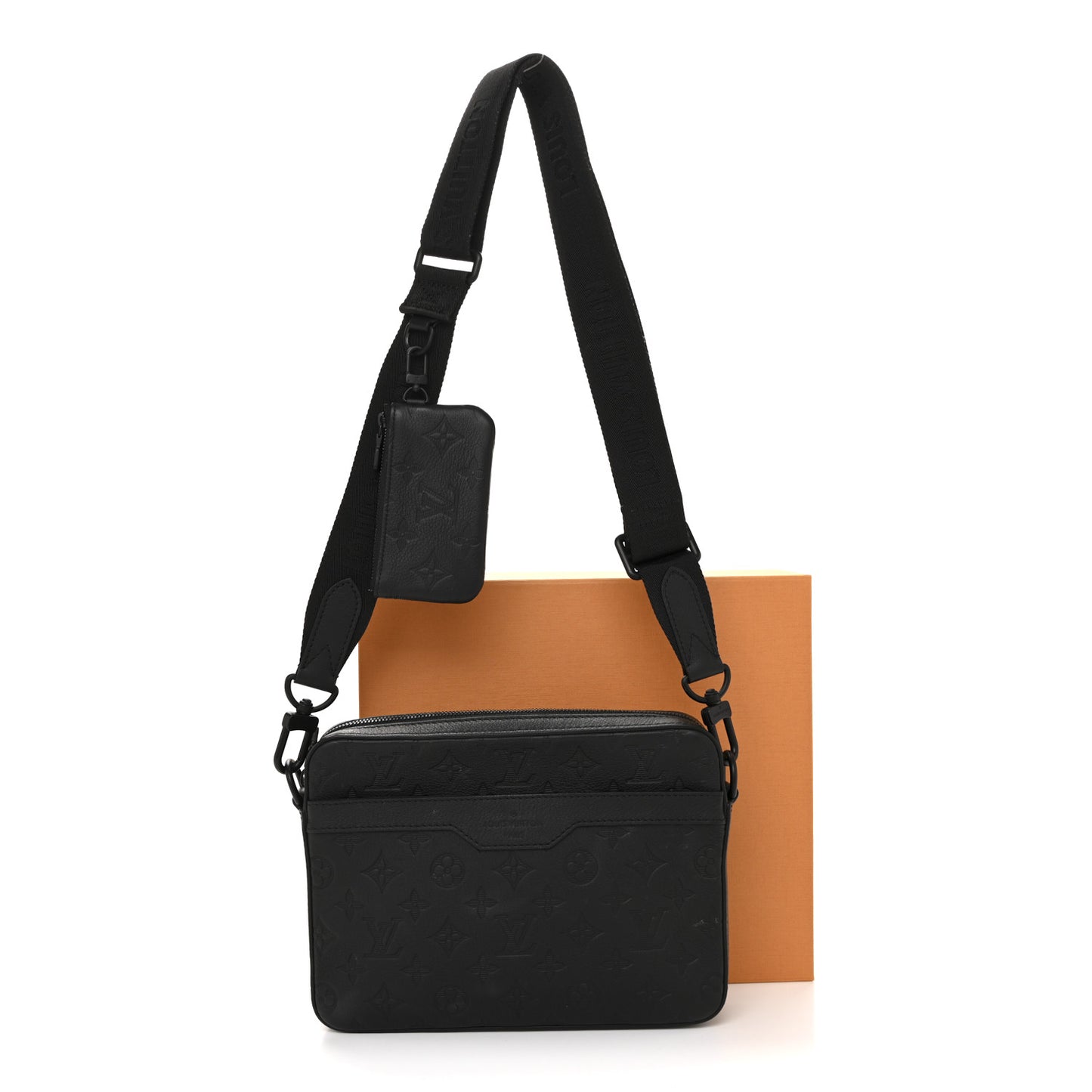 Calfskin Monogram Shadow Trio Messenger Black