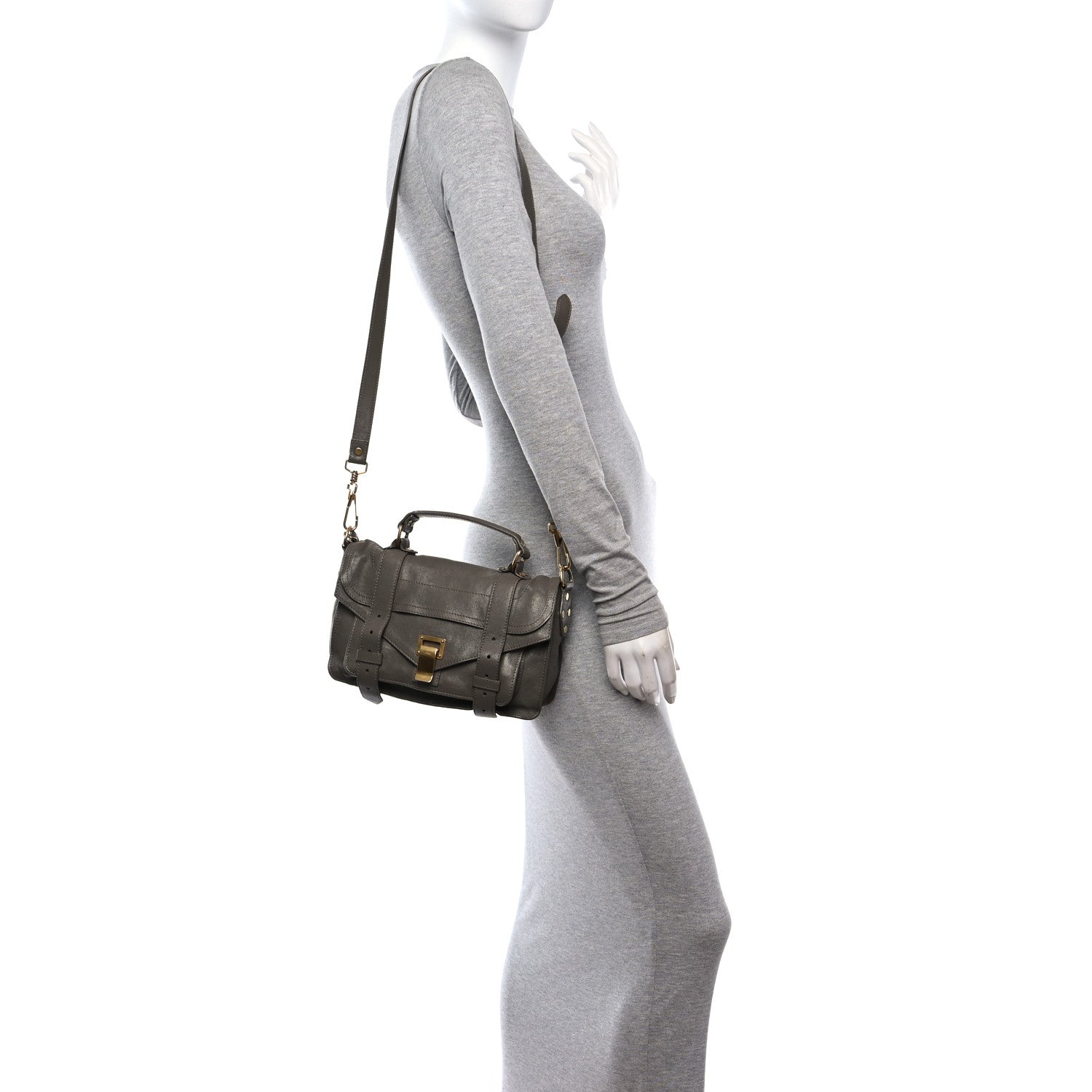 Proenza Schouler Lambskin Tiny PS1 Satchel Smoke 2 of 13