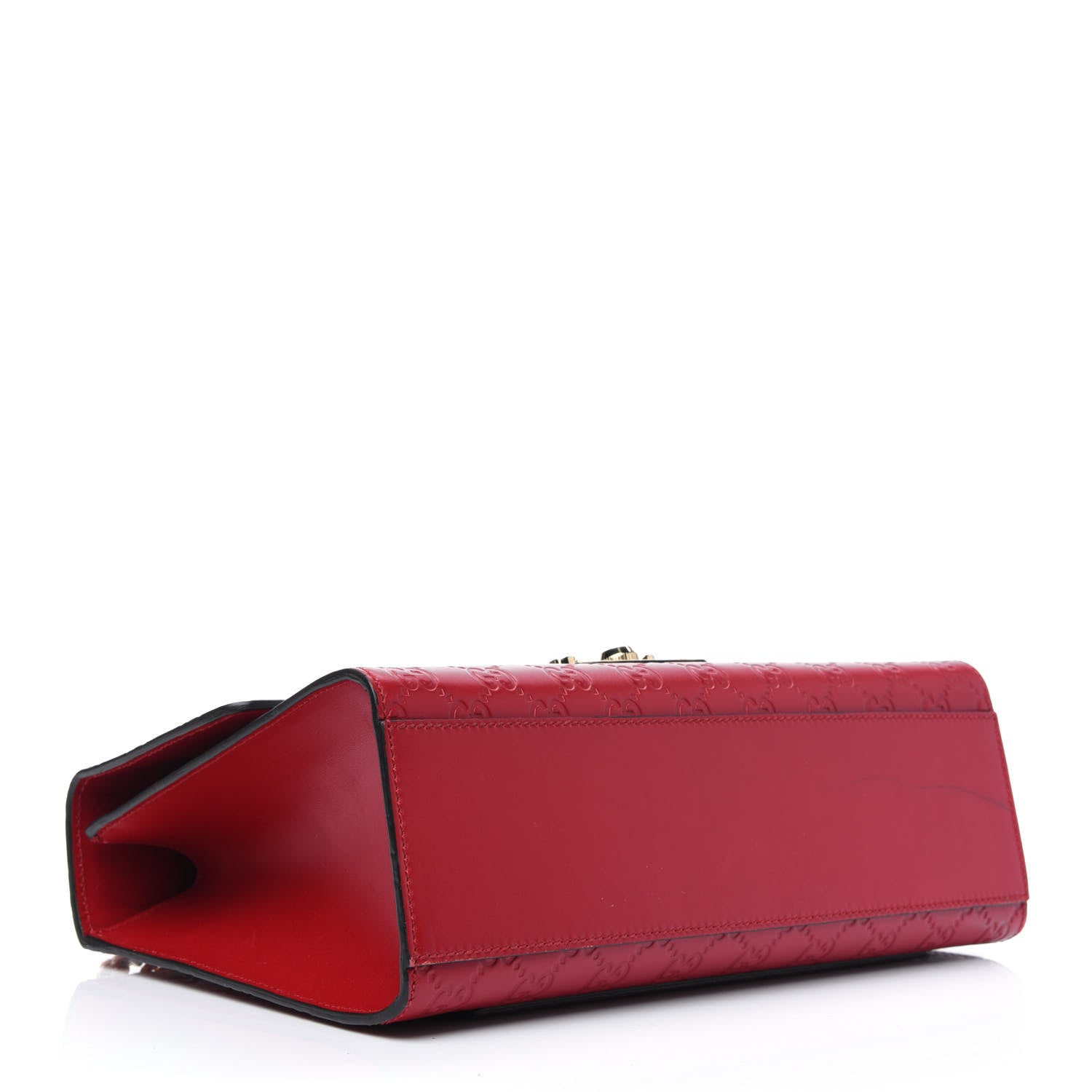 Gucci Guccissima Medium Padlock Shoulder Bag Hibiscus Red 4 of 16