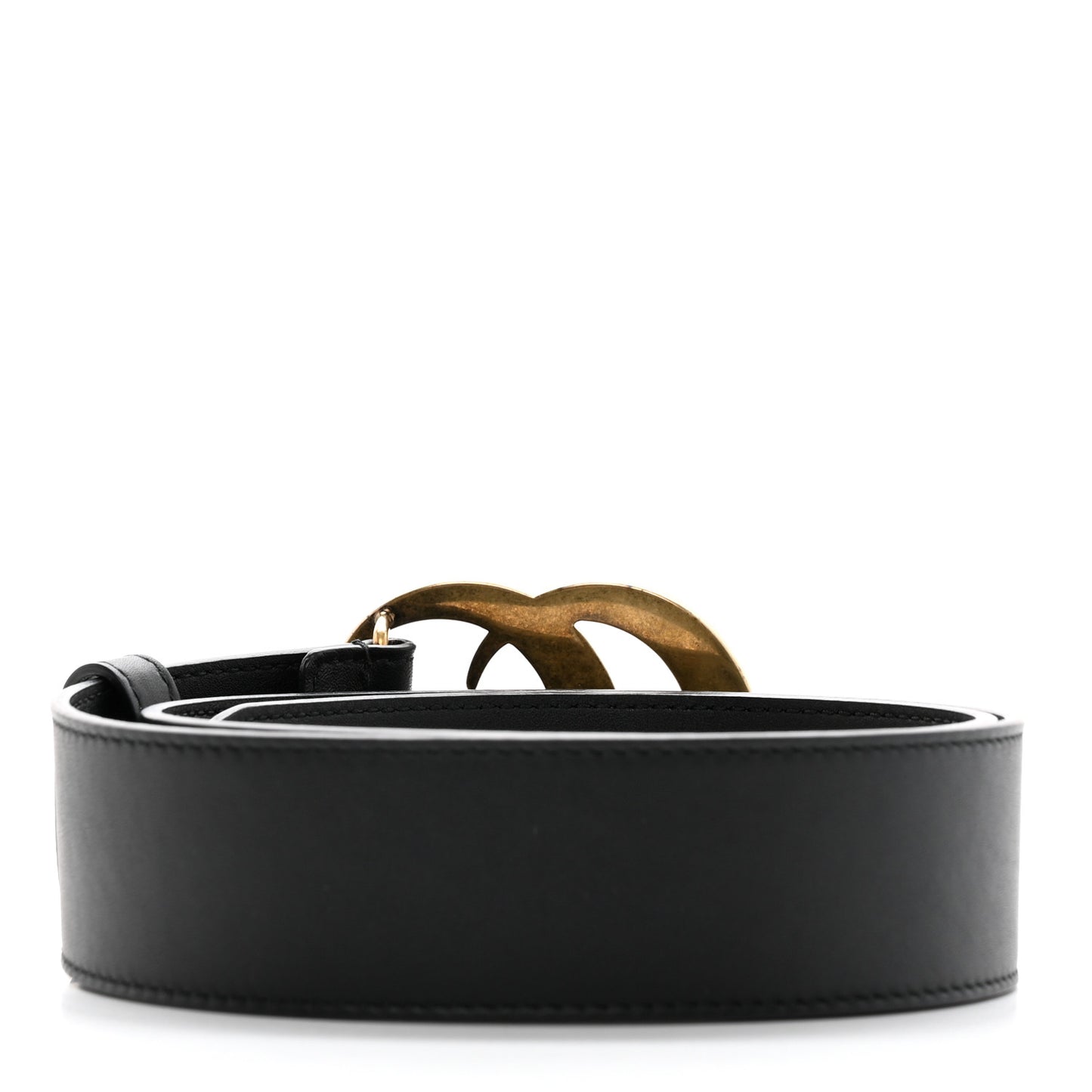 Moon Calfskin Pearl Double G 40mm Belt 70 28 Black Cream
