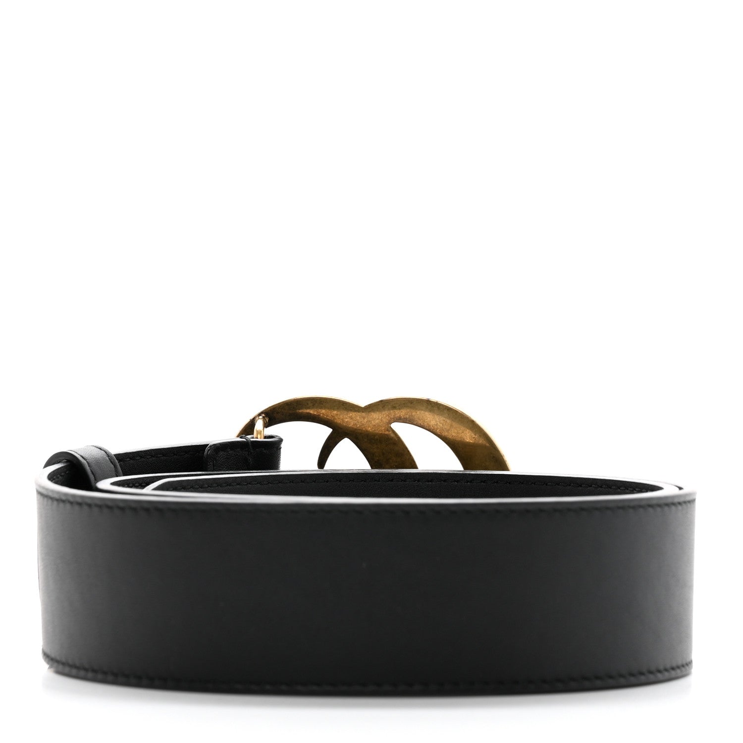 Gucci Moon Calfskin Pearl Double G 40mm Belt 70 28 Black Cream 2 of 11