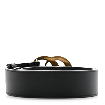 Gucci Moon Calfskin Pearl Double G 40mm Belt 70 28 Black Cream 2 of 11