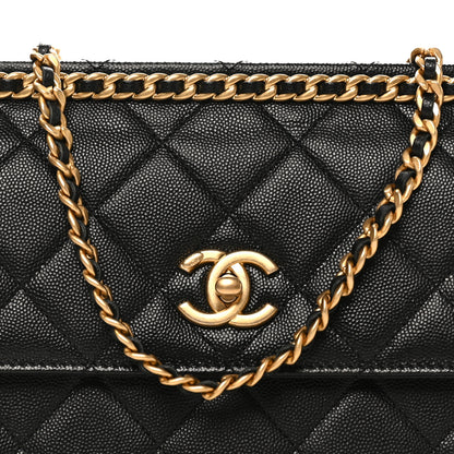 Chanel Caviar Quilted Chain Frame Flap Black 7 of 10