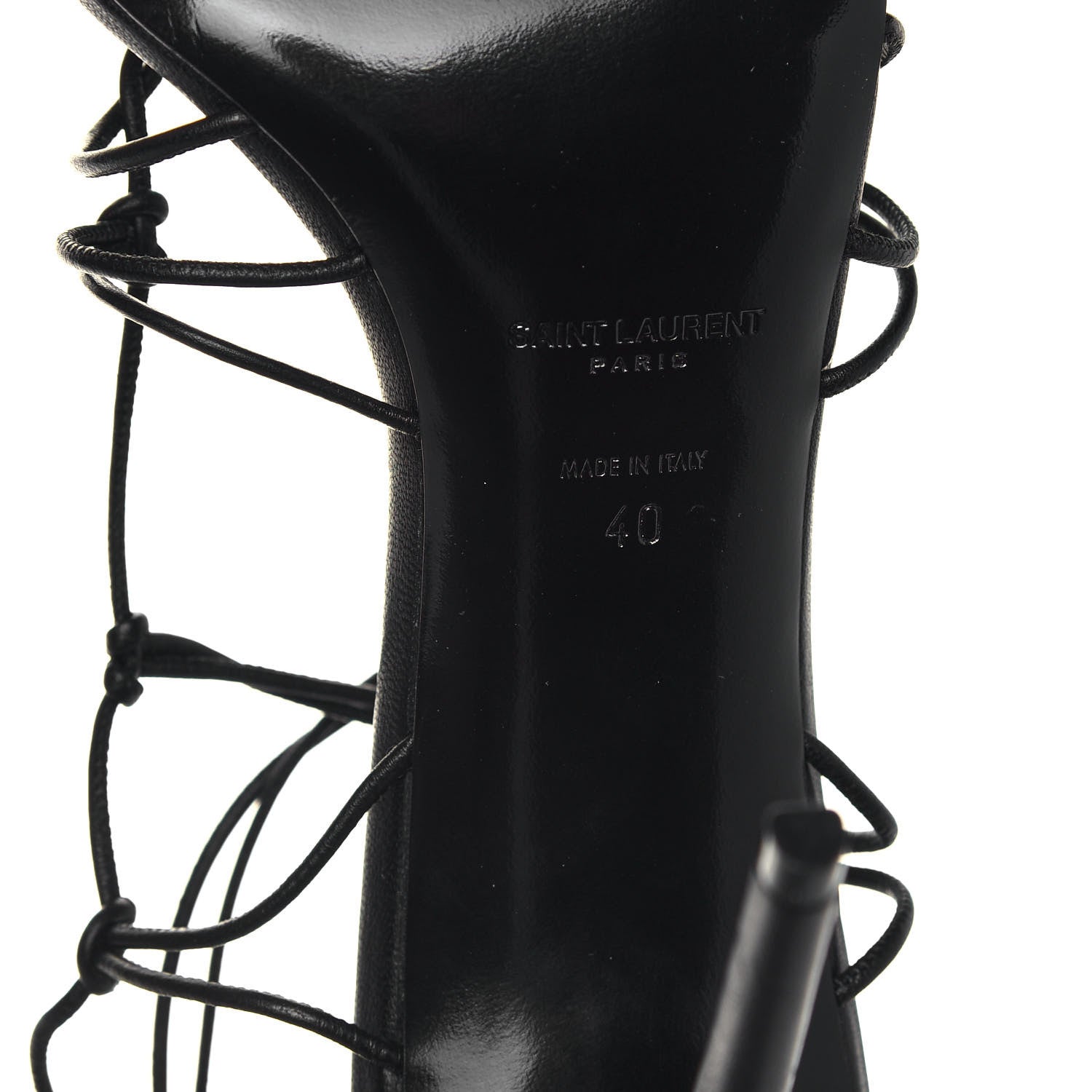 Saint Laurent Robin Zig Zag Heels Sandals 40 Black 6 of 8