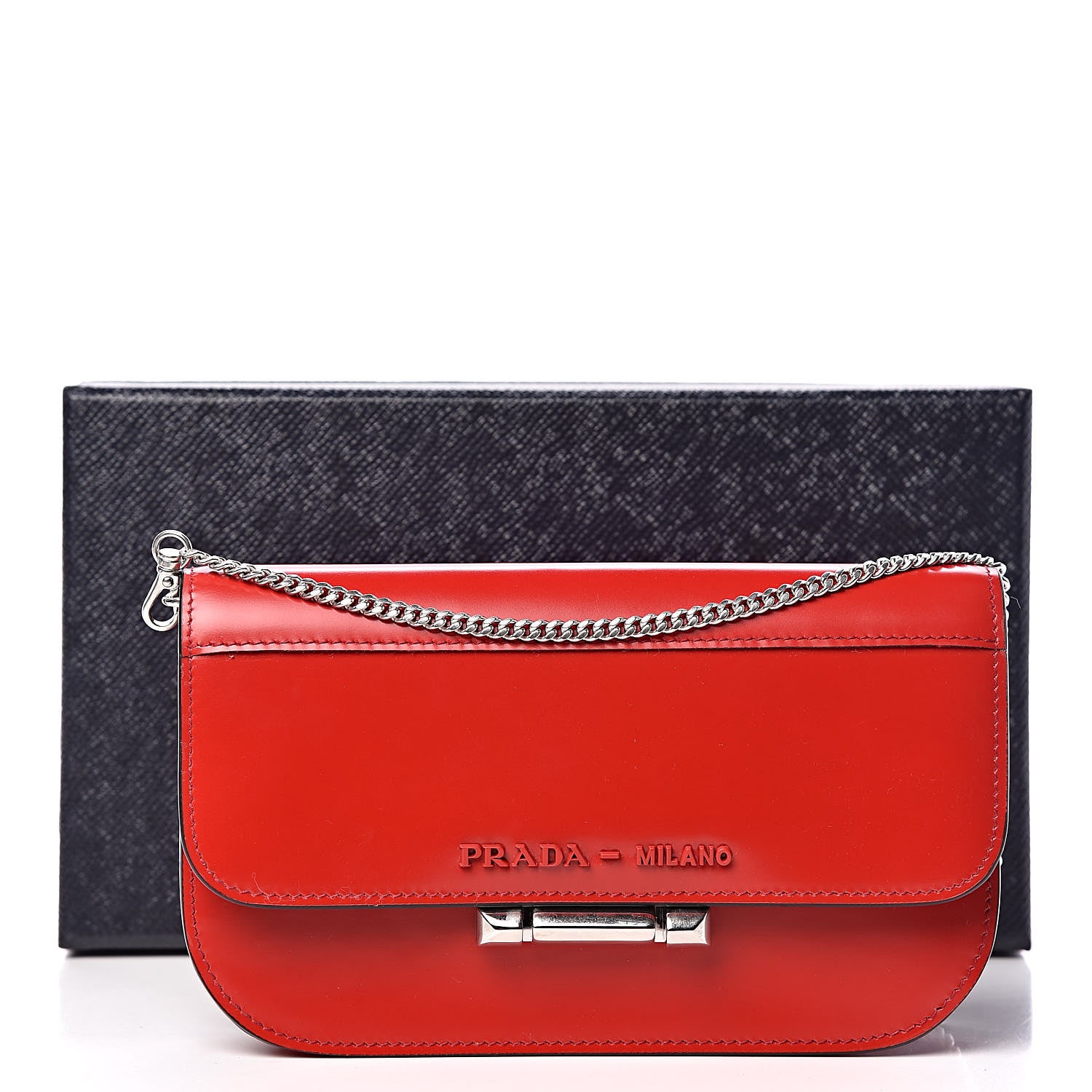 Prada Spazzolato Sybille Monochrome Crossbody Bag Rosso 10 of 10