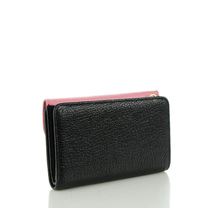 Miu Miu Goatskin Madras Bi-Color Bi-Fold Wallet Rosa Nero 3 of 7