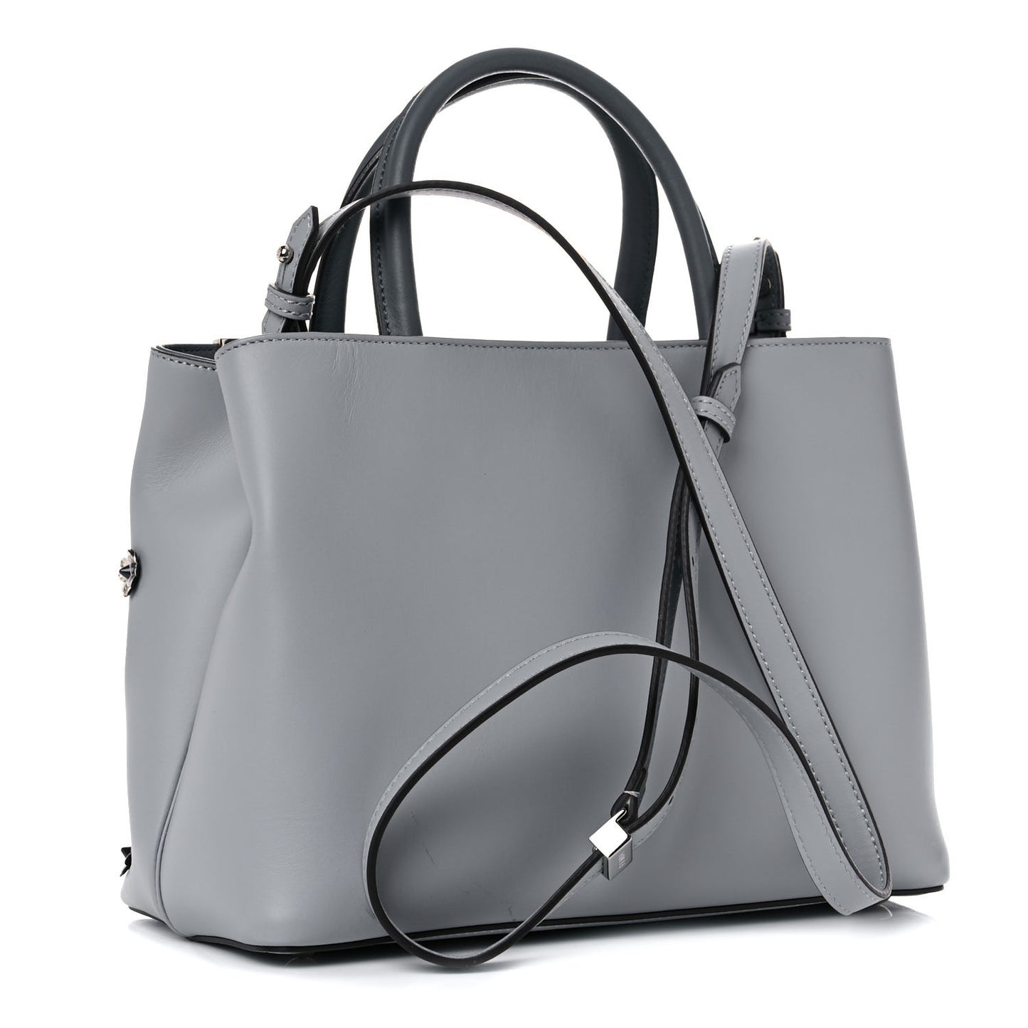 Vitello Elite Flower Studded Petite 2Jours Tote Grey