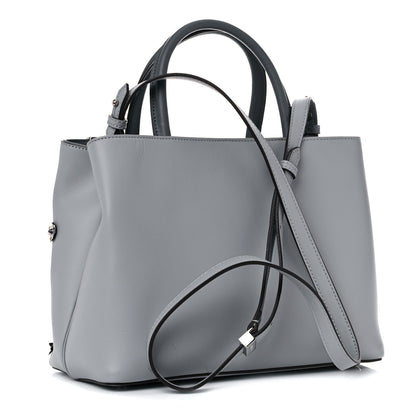 Fendi Vitello Elite Flower Studded Petite 2Jours Tote Grey 3 of 11