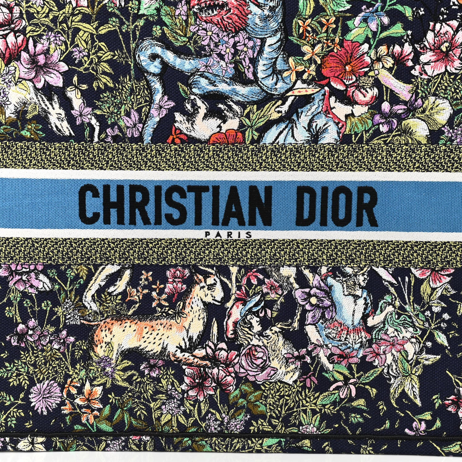 Christian Dior Canvas Embroidered Large D-Constellation Book Tote Blue Multicolor 10 of 11